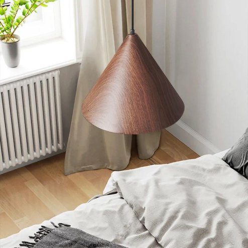 Pendant Lamp TOOLIGHT APP1443-1CP Dark Wood Cone E27