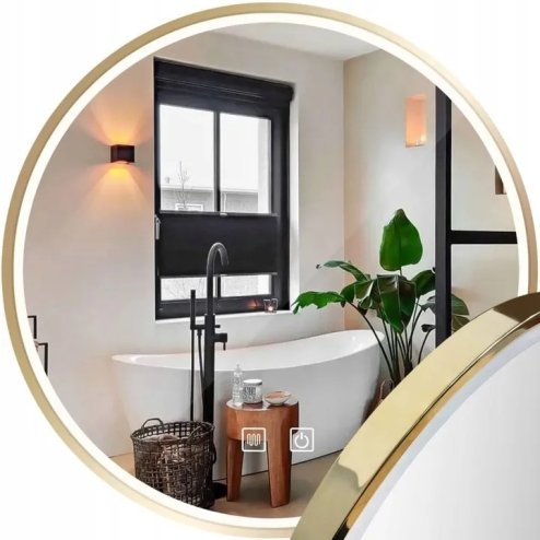 Bathroom LED Mirror REA MMJ 70cm Gold