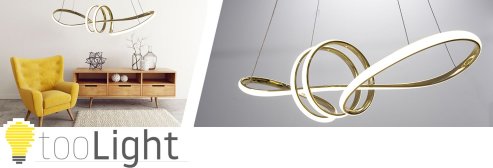 Pendant LED Lamp TOOLIGHT APP824-CP Modern Gold + remote control 1-light point 70 W 73x25cm