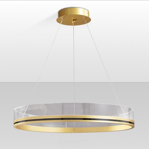 Pendant LED Lamp TOOLIGHT APP1189-CP 40cm Gold Metal Plastic 32W