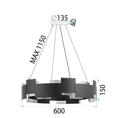 CEILING LAMP CHANDELIER TOOLIGHT APP1561-6CP BLACK
