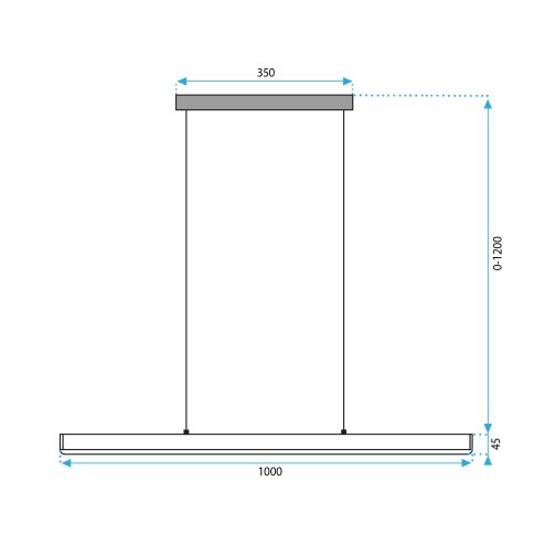 LED Lamp Led APP1448-CP BLACK 100cm