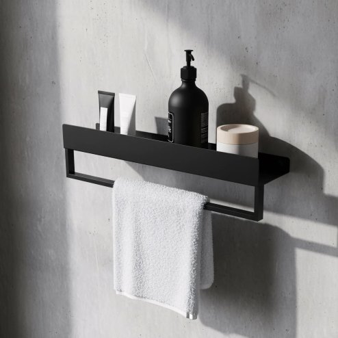 Bathroom Shelf Sf01 60Cm Black Matt
