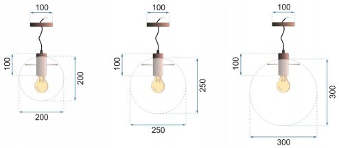 Pendant Lamp TOOLIGHT APP041-1CP LASSI Glass 3 Balls Rose-Gold 20-25-30cm E27