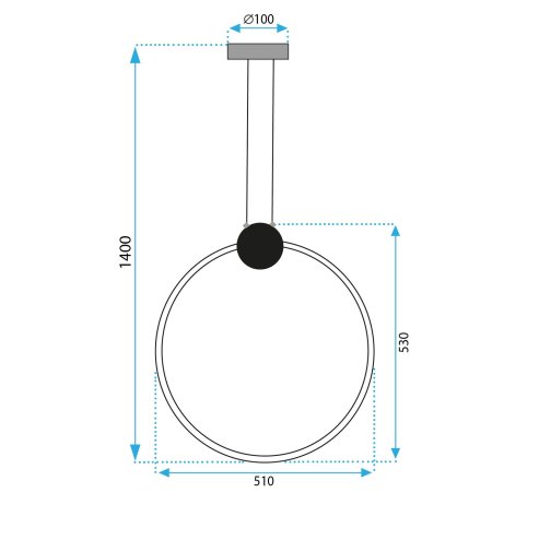 Pendant LED Lamp TOOLIGHT APP1398-CP Black 50cm