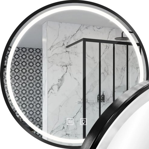 Bathroom LED Mirror REA MMJ 50cm Black