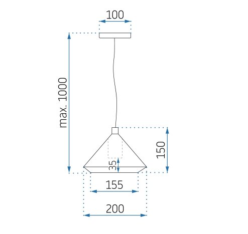 Pendant Lamp TOOLIGHT APP1005-1CP Black Round 1-light point E27 20x15x15-100cm