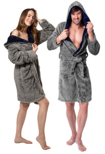 Bathrobe Jordan Grey-Navy MEN M