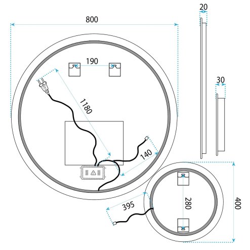 Mirror Rea R-8040 Led Transparent