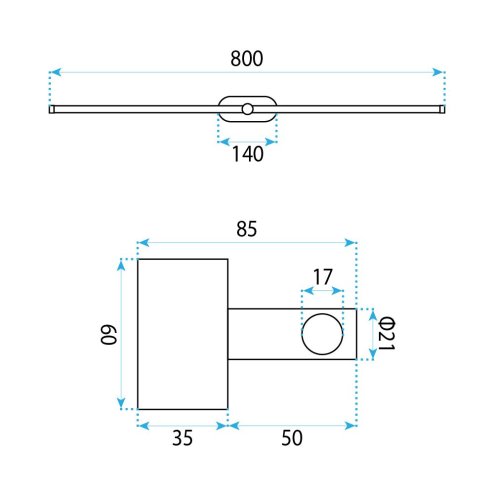 WALL LAMP REA APP1897-1W 80 CM BRUSH COPPER