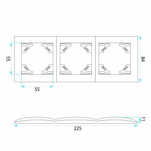 Toolight Triple Socket Frame Oste Jnh015-3f White