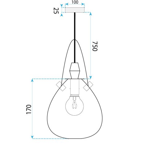CEILING LAMP CHANDELIER TOOLIGHT APP1774-1CP BLACK