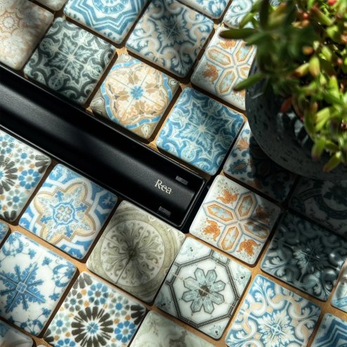 Linear Drainage REA Neox Slim Pro Black 100
