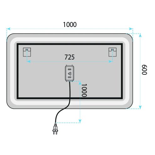 Mirror Rea Edit 100X60 Led Transparent