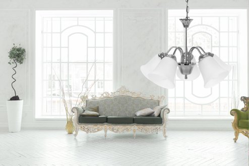 Pendant Lamp TOOLIGHT APP960-5CP Vintage Chrome 5-light points E27 54x36cm