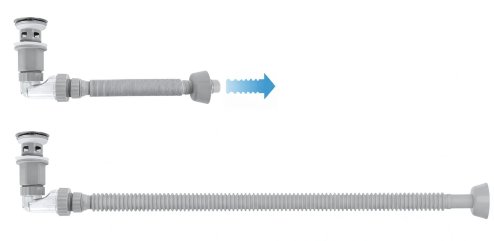 UNIVERSAL CLICK-CLACK WASHBASIN SIPHON REA FLOW BRUSH NICKIEL