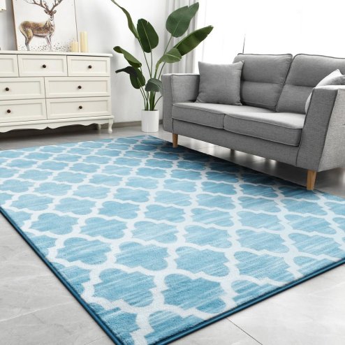 PLUSH CARPET CLOVER BLUE 1.40*2.00