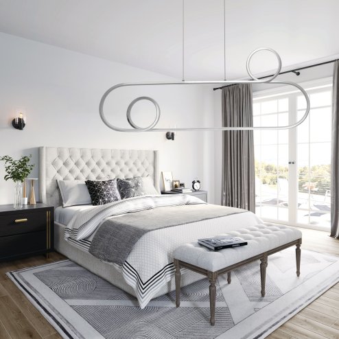 Pendant LED Lamp TOOLIGHT APP810-CP Chrome + remote control 1-light point 40 W 34,5x90x106cm
