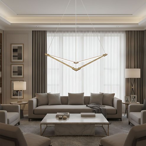 CEILING LAMP CHANDELIER TOOLIGHT APP1776-CP BRUSH GOLD LED
