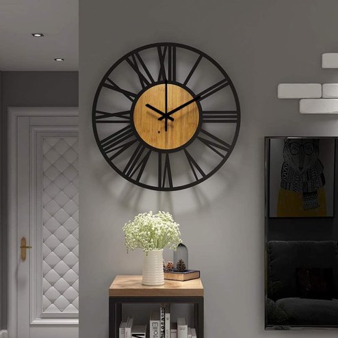 Round Wall Clock Loft 35 cm metal/wood MC70902