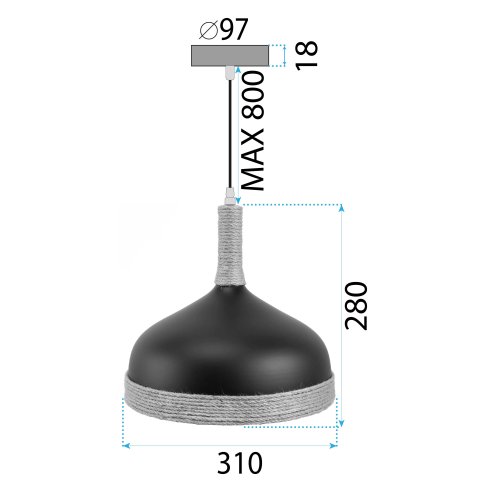 CEILING LAMP CHANDELIER TOOLIGHT APP1421-1CP BLACK
