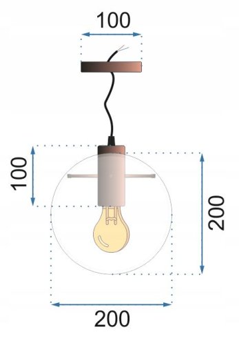 Pendant Lamp TOOLIGHT APP038-3CP LASSI Glass Rose-Gold 20cm E27