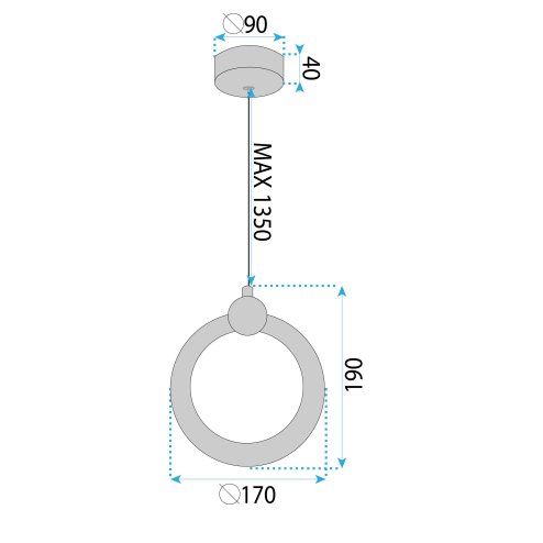 LED PENDANT LAMP TOOLIGHT LHJ101-1CP 130 GOLD, ROSE GOLD
