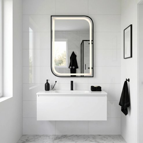 Mirror Rea Zone 70X50 Led Black
