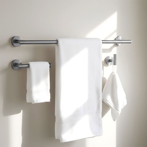 Set Of Bathroom Hangers Rea Ari Brush Nickel