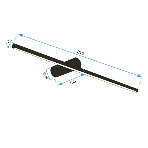 Bathroom Wall LED Light TOOLIGHT APP1343-W Black 13W 80cm