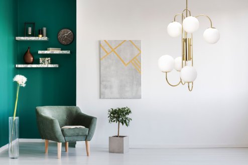 Pendant Lamp TOOLIGHT APP1003-6CP Ball Gold 6-light points G9 69x65x98cm