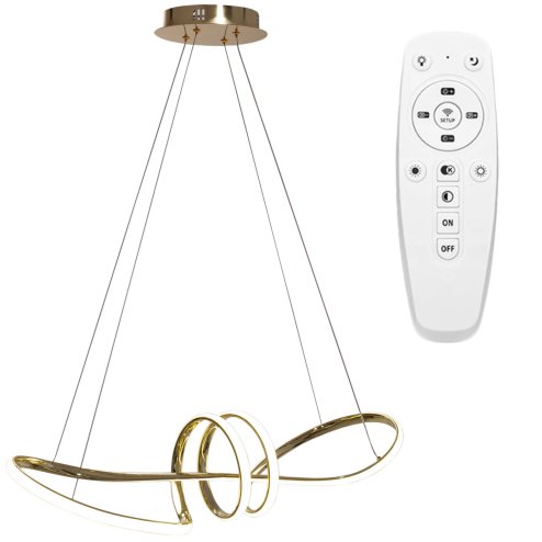 Pendant LED Lamp TOOLIGHT APP824-CP Modern Gold + remote control 1-light point 70 W 73x25cm