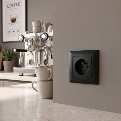 Toolight Single Socket Frame Oste Jnh013-1f Black