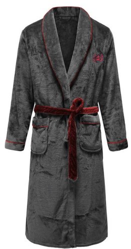 Bathrobe Roger Grey Red Men M