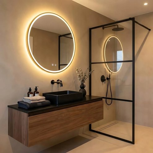Bathroom LED Mirror REA MMJ 90cm Gold