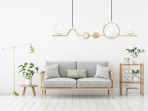 Pendant Lamp TOOLIGHT APP1023-5CP Gold 5-light points E27 12x100x20-110cm