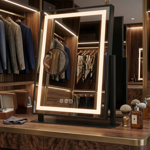 Mirror Rea Lumi 30X40 Led Black