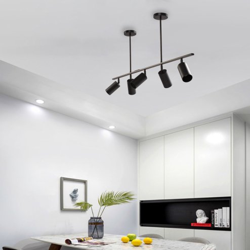 Pendant Lamp TOOLIGHT APP611-5C Modern 5 SPOTS Metal Black Loft 5-light points GU10 100x72cm