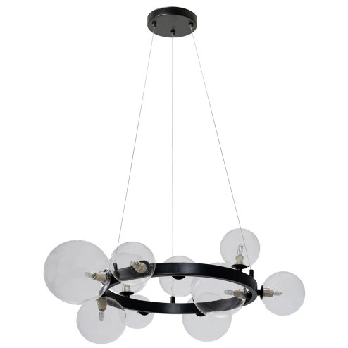Pendant Lamp TOOLIGHT APP1159-10CP Black Metal Glass Balls G9 10-light points