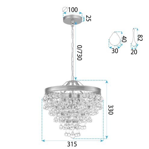 CEILING LAMP CHANDELIER TOOLIGHT APP1621-3CP GOLD