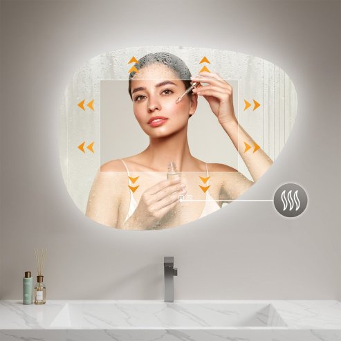 MIRROR REA LED H142 86X63CM TRANSPARENT