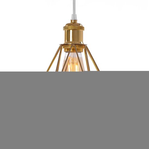 Pendant Lamp TOOLIGHT 392197 Diamond Gold 1-light point E27 20x20x25cm