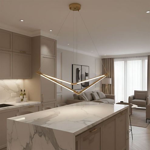 CEILING LAMP CHANDELIER TOOLIGHT APP1776-CP BRUSH GOLD LED
