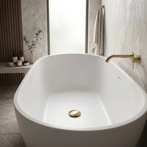 BATHTUB PLUG REA 7CM BRUSH GOLD