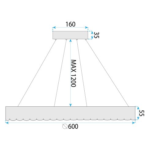 CEILING LAMP CHANDELIER TOOLIGHT MS019-CP ROSE GOLD 60CM