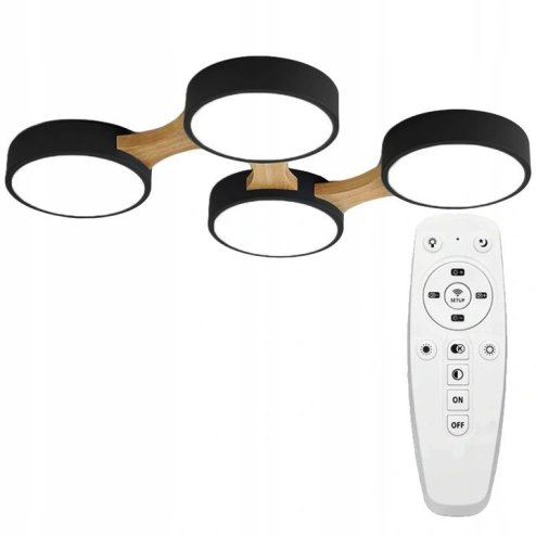 Ceiling LED Lamp Chandelier TOOLIGHT APP527-4C Black + Remote Control 4-light points 4 x 12W 46x65Cm