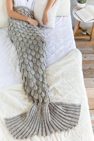 Blanket Mermaid Tail Grey