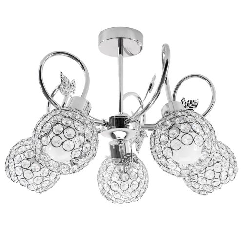 Chandelier Toolight APP636-5C Crystal Metal Leaf 5-light points E27 50x50x35cm