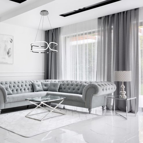 Pendant LED Lamp TOOLIGHT APP792-CP Chrome + remote control 3-light points 90 W 56x56x18-108cm