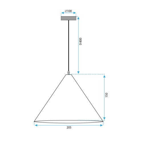 Pendant Lamp TOOLIGHT APP1443-1CP Dark Wood Cone E27